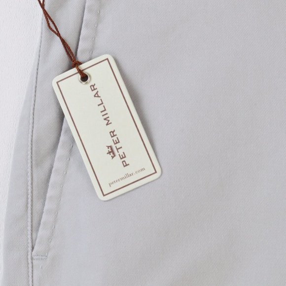 NEW Peter Millar Mens Shorts Golf Light Grey Twill - Picture 2 of 11